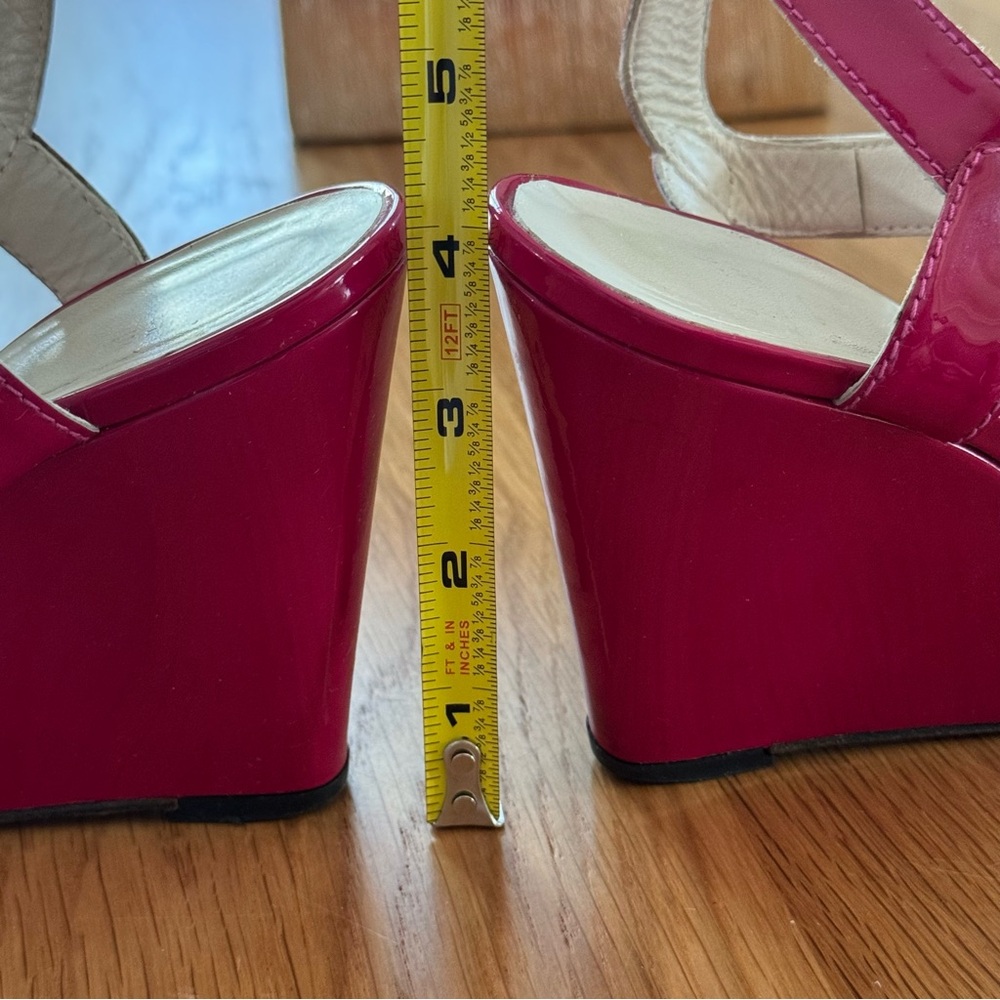 STUART WEITZMAN WEDGE SANDALS COLORBLOCK LEATHER STRAPLY OPEN TOE SZ 8 VIBRANT 8 - Picture 9 of 10